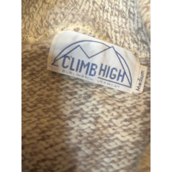 Climb High Vintage 90s Unisex Size Medium Gray V Neck Sweater - Picture 2 of 9